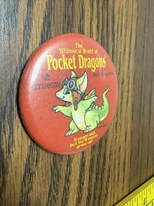 Whimsical World Of Pocket Dragons Real Musgrave Old Vintage Pinback Button 1994 - Picture 1 of 8