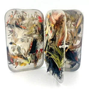 Richard Wheatley Silmalloy Swingleaf Fliegenfischen Box ~ 238 Clips ~ mit 172 Fliegen - Bild 1 von 17