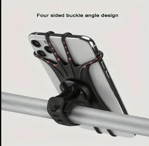 SUPPORTO CELLULARE TELEFONO UNIVERSALE IN SILICONE PER BICI MOTO PASSEGGINO - Photo 1/9