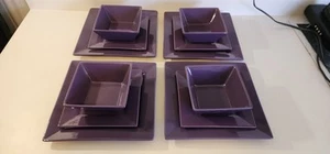12 Piece Dinnerware Table Set. PURPLE - Picture 1 of 17