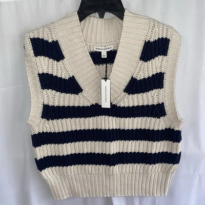 NWT Banana Republic Womens Organic Cotton V Neck Cropped Sweater Vest Large - Image 1 of 4