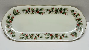 Royal Gallery Holly 6283 Celery Dish Scalloped Edge Replacement Discontinued 12" - Picture 1 of 7