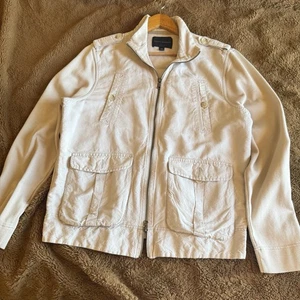 Banana Republic Jacket Mens Large - Linen Field Jacket Color Beige - Picture 1 of 7
