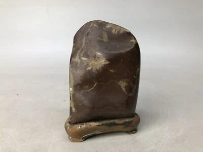 Y8183 OKIMONO small Chrysanthemum stone ornament stand Japan antique interior - Image 1 of 4