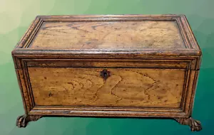 17./18. Jahrhundert Italienische Ahorn Miniatur Kassone Truhe Schatulle Krallenfüße Antik - Bild 1 von 18