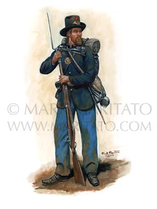 Mark Maritato Civil War Military Art Print 19th Indiana Iron Brigade Signed - Picture 1 of 1