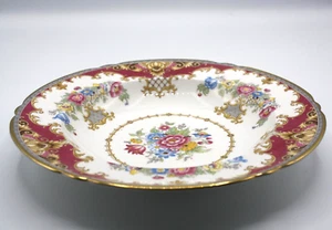 Shelley England Large Rim Soup Bowl 8" China Sheraton Pattern Pink White Gold - Picture 1 of 6