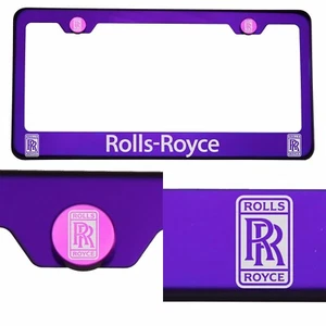 T304 Candy Purple License Frame Stainless Steel Silver Rolls Royce Laser Etched - Bild 1 von 11