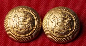 Two Caledonia Dome Blazer Coat Jacket Buttons Gold Brass Alloy Shank Unisex - Picture 1 of 2