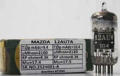 ECC82 12AU7A 马自达 NOS 全新带盒 Amplitrex 测试数量 1 件 — 第 1/4 张图片