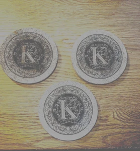3er Set Thirstystone "K" Monogramm Sandstein Getränk Untersetzer - saugfähig - Bild 1 von 4