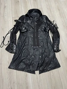 Raro Abrigo Punk Rave Bondages Steampunk Imitación Cuero Gótico Hombre Talla M - Imagen 1 de 24