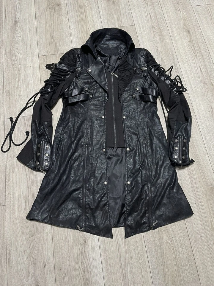 Rare Punk Rave Bondages Steampunk Faux Leather Coat Goth Mans Size M - Image 1 of 4