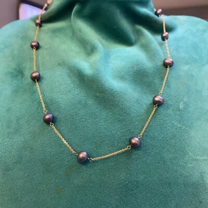 Estate Signed RCI 14k Yellow Gold Tahitian Pearl 18 Inch Necklace - Picture 1 of 5