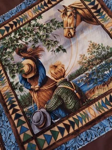 Vintage Material (Szenentafel)(Mädchen, Junge & Pferde) - Bild 1 von 2