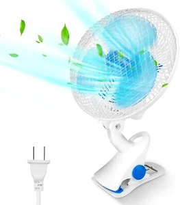 Oscillating Clip on Fan 2 Speed Personal Table Fan Small Desk Fans with Strong - Picture 1 of 8