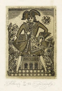 Original nummerierter Kunstdruck Radierung Exlibris Grafik von Nina Kazimova - Bild 1 von 2