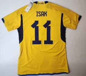 Sweden Home Adidas Jersey Shirt Aero.Ready 2022 Yellow Isak #11 M-XL HD9423 - Picture 1 of 8