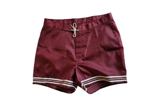 Vintage Sears Kings Road Nylon Shorts Maroon Size 38 Made in California USA - Picture 1 of 5