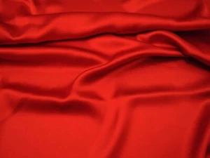 Satin Charmeuse Fabric Red Tomato 3.1 yards - Picture 1 of 6