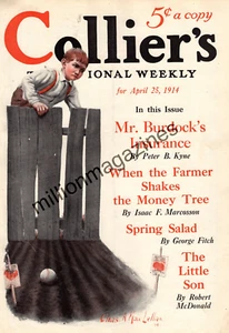 1914 Colliers April 25 - Baseball; Tyranny of Beauty; Boston; Caille ad - Picture 1 of 1