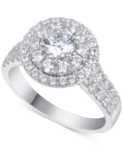 18k White Gold 1.00ctw Diamonique Diamond Engagement Ring *NEW* - Picture 1 of 2