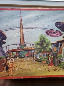 Jaymar Co Vintage Walt Disneyland Tomorrowland Rahmen Tablett Puzzle - Bild 1 von 6