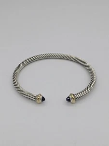 Bracciale David Yurman 4mm Cavo Ametista Con Bracciale Oro Giallo 18k Misura S. - Foto 1 di 8