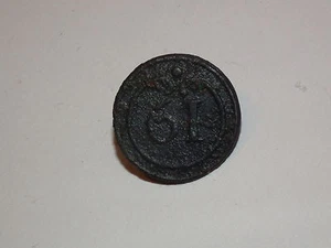 61th regiment original small button Napoleon war 1812 (285-0116) - Picture 1 of 2