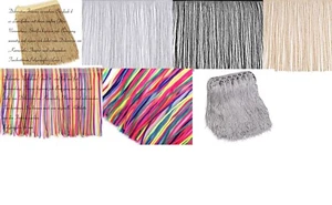 1m 14-25 cm Fransen Schnittfranse Latin   Lurex Neon Fransenborte Kleiderfranse - Bild 1 von 26