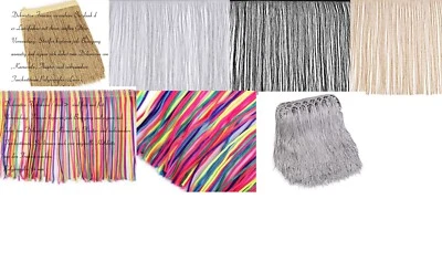 1m 14-25 cm Fransen Schnittfranse Latin   Lurex Neon Fransenborte Kleiderfranse - Bild 1 von 2
