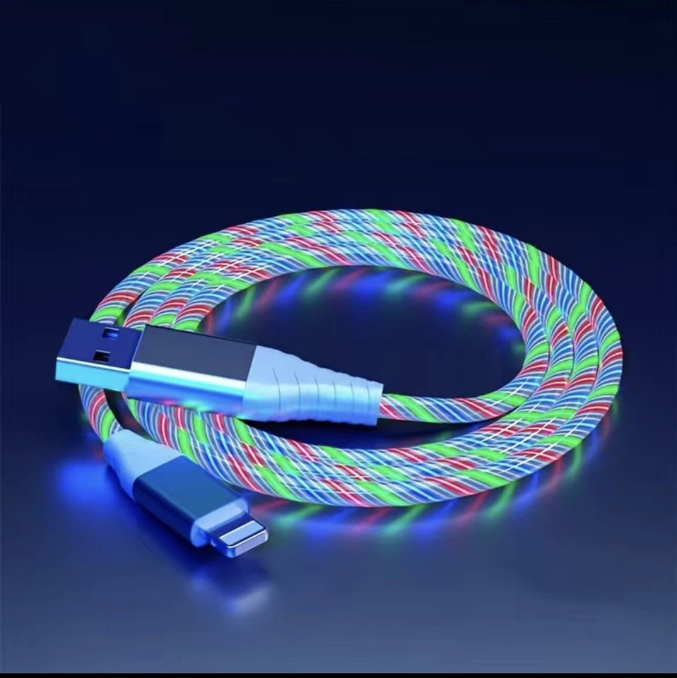 Glowing LED Charging Cable Mobile Phone Charging Cable USB Cable For IPhones - Image 1 of 1