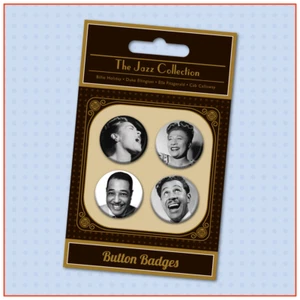 Jazz Greats 4 x Button Anstecker Paket. Billie Holiday Ellington Fitzgerald Calloway - Bild 1 von 5
