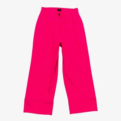 J Crew 裤子女式 2 热粉色拉弹力腰宽腿短裤 — 第 1/4 张图片