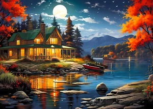 1000 Piece Puzzle for Adults Moonlight Cabin Puzzles for Adults 1000 Pieces - Bild 1 von 4