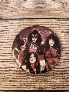 1976 KISS Pinback Button AUCOIN DESTROYER tour concert pin badge rare - Picture 1 of 3