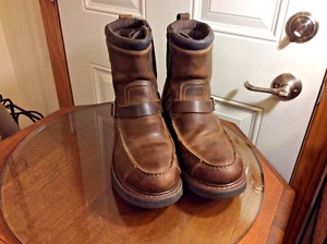 Stivali Moto Uomo Guide Gear Dry Harness Taglia 12D Pelle Marrone Cerniera Invecchiata - Foto 1 di 17