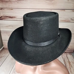 Herren Resistol schwarz selbstkonform 4 x Biberhut The Dealer 7-1/8 Steampunk - Bild 1 von 24