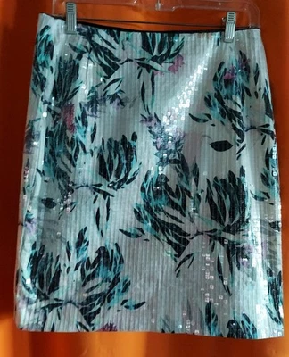 H&M женщин полиэстер смесь трапеции, шелковистый, цветочный принт юбка, размер 10, новый без ЯРЛЫКОВ  - Изображение 1 из 4