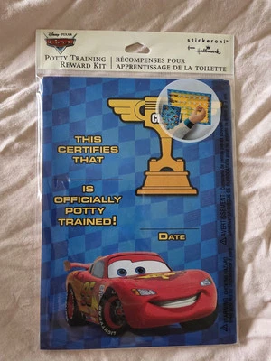 Новый нераспакованный набор наград за обучение горшку Disney Cars — 1 диаграмма, сертификат награды, наклейки - Изображение 1 из 2