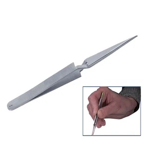Pinzetta corta dritta chiusura a croce 4-1/2" autochiusura gioielli strumento inox - Foto 1 di 7