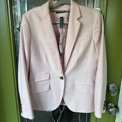 Blazer ropa de trabajo lauren ralph lauren para mujer 14 rosa ballet mezcla lana Foto 1 de 4