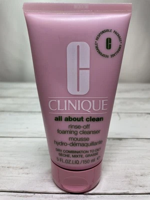 Limpiador en espuma enjuague Clinique All About Clean - 5 oz/150 ml - tamaño completo NUEVO Foto 1 de 2