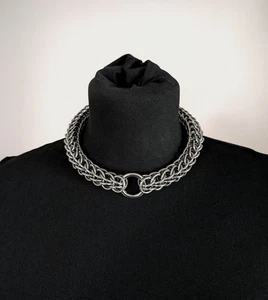 Collar de cota de malla persa completa hecho a mano toro de bronce para colgante intercambiable - Imagen 1 de 1