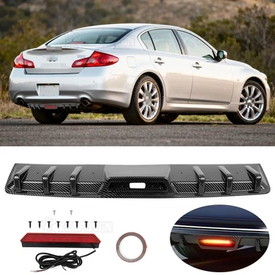 Difusor trasero de carbono para Infiniti M35 M35h M37 M45 parachoques alerón labio luces LED Foto 1 de 4