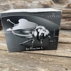 Godinger Silver Bee Honey Dish Jar Honey Bee Spring Decor Honey Container - Picture 1 of 8