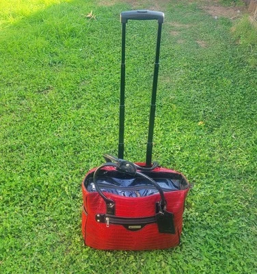 CABRELLI & Co Noir Rouge Black & Red Carry-on Wheeled Executive Brief Case - Image 1 of 4