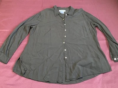 Винтажная рубашка Jaeger на пуговицах спереди с длинным рукавом с воротником и карманами размер большой  - Изображение 1 из 4