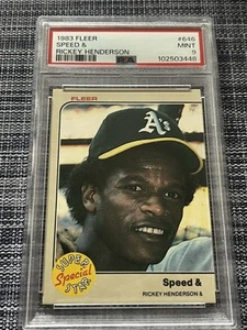 Fleer Rickey Henderson 1983 #646! PSA 9! Tutti i tempi ruba King HOF - Foto 1 di 2