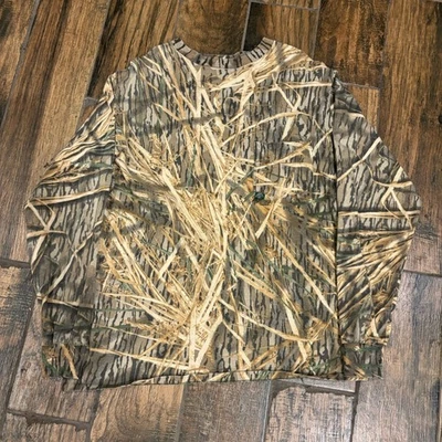Camisa camuflada vintage de los 80 de caña de roble musgo para hombre M manga larga puntada única caza Foto 1 de 4